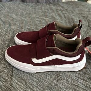 Men’s Size 7 Maroon / Dark Red Kyle Walker Velcro Vans Skateboard Shoes